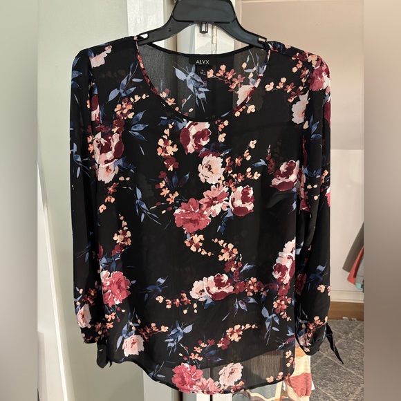 Alyx Tops - Alyx Black Floral Blouse